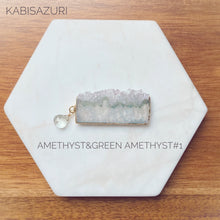Load image into Gallery viewer, Gilded Amethyst & Green Amethyst Needleminder
