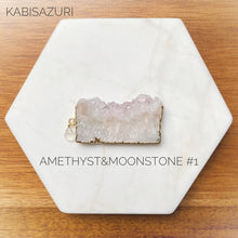 Load image into Gallery viewer, Gilded Amethyst & Moonstone Needleminder