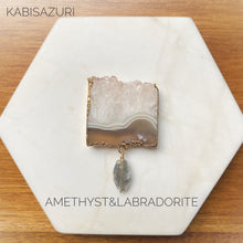 Load image into Gallery viewer, Large Amethyst & Labradorite Needleminder