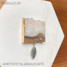 Load image into Gallery viewer, Large Amethyst & Labradorite Needleminder