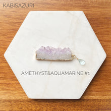 Load image into Gallery viewer, Gilded Amethyst & Aquamarine Needleminder