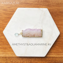 Load image into Gallery viewer, Gilded Amethyst & Aquamarine Needleminder