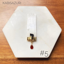 Load image into Gallery viewer, Selenite, Black Tourmaline & Garnet Needleminder