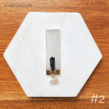Load image into Gallery viewer, Selenite, Black Tourmaline &amp; Pearl Needleminder
